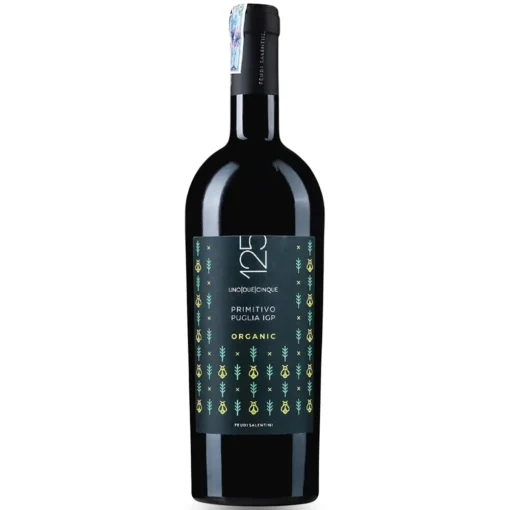 Bộ sưu tập rượu vang và rượu mạnh 21 Rượu Vang 125 Primitivo Puglia Organic 14.5% – 750ml – Ý
