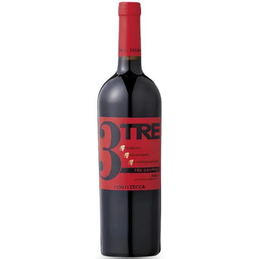 Bộ sưu tập rượu vang và rượu mạnh 16 Rượu Vang 3 Tre Grapolli Conti Zecca – 750ml – Ý