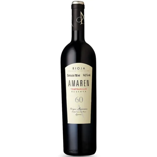 Bộ sưu tập rượu vang và rượu mạnh 25 Rượu Vang Amaren 60 Tempranillo Reserva – 750ml – Tây Ban Nha
