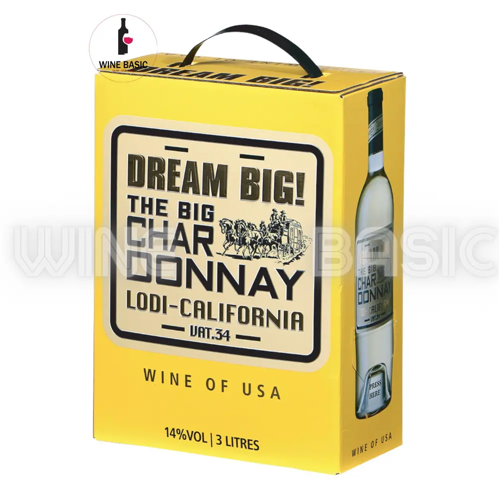 Rượu Vang Bịch Dream Big Chardonnay 1 Rượu Vang Bịch Dream Big Chardonnay – 3000ml – Mỹ