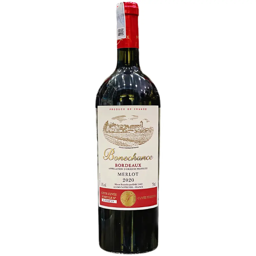 Rượu Vang Bonechance Merlot 1 Rượu Vang Bonechance Merlot – 750ml – Pháp