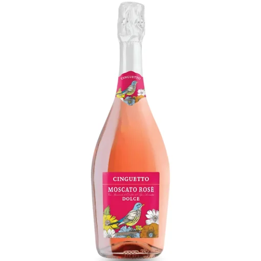 Bộ sưu tập rượu vang và rượu mạnh 15 Rượu Vang Cinguetto Moscato Rose Dolce – 750ml – Ý