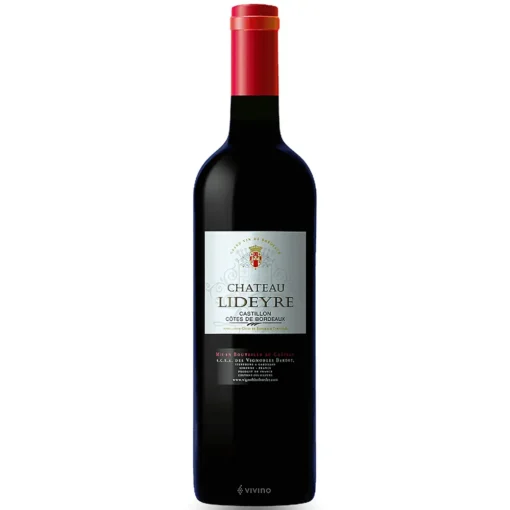 Bộ sưu tập rượu vang và rượu mạnh 22 Rượu Vang Lideyre Castillon Côtes de Bordeaux – 750ml – Pháp