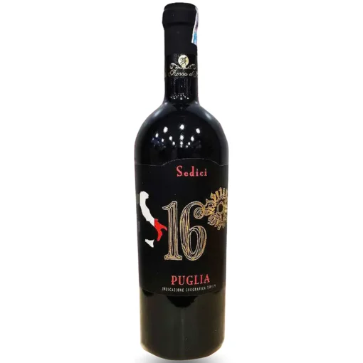 Bộ sưu tập rượu vang và rượu mạnh 26 Rượu Vang Sedici 16 Puglia – 750ml – Ý