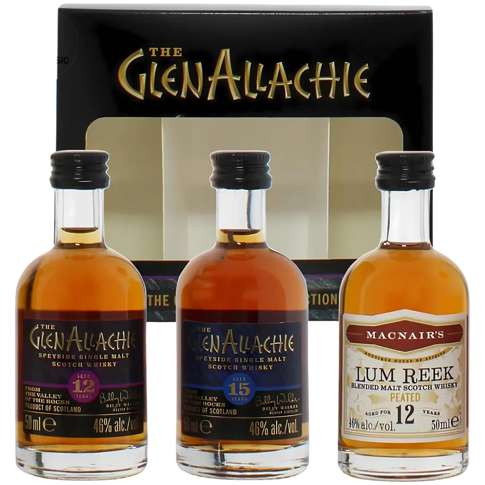 Set 3 Chai Mini 50ml Glenallachie 12 Glenallachie 15 Macnair's Lum Reek Peated 12 1 Set 3 Chai Mini 50ml Glenallachie 12 Glenallachie 15 Macnair's Lum Reek Peated 12 – 50ml – Scotland